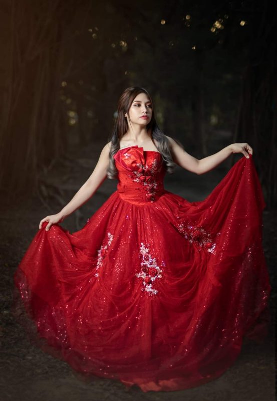 robe rouge bohème femme